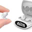 Piluyaa Sleep Earbuds，in Ear Headphones for Side Sleepers, Wireless Earbuds Light-Weight Noise Blocking, Comfortable Fit LED Power Display, Invisible Earphones for Sleeping, Working, Hiking, White
