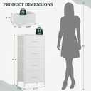 4 Drawers Dresser for Bedroom Fabric Storage Tower with Wooden Top, 11.8"D x 17.7"W x 37.4"H
