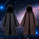 TOGROP Knight Costume for Kids Robe Hooded Cloak Boys Girls Cosplay 12-14 Years (Black)