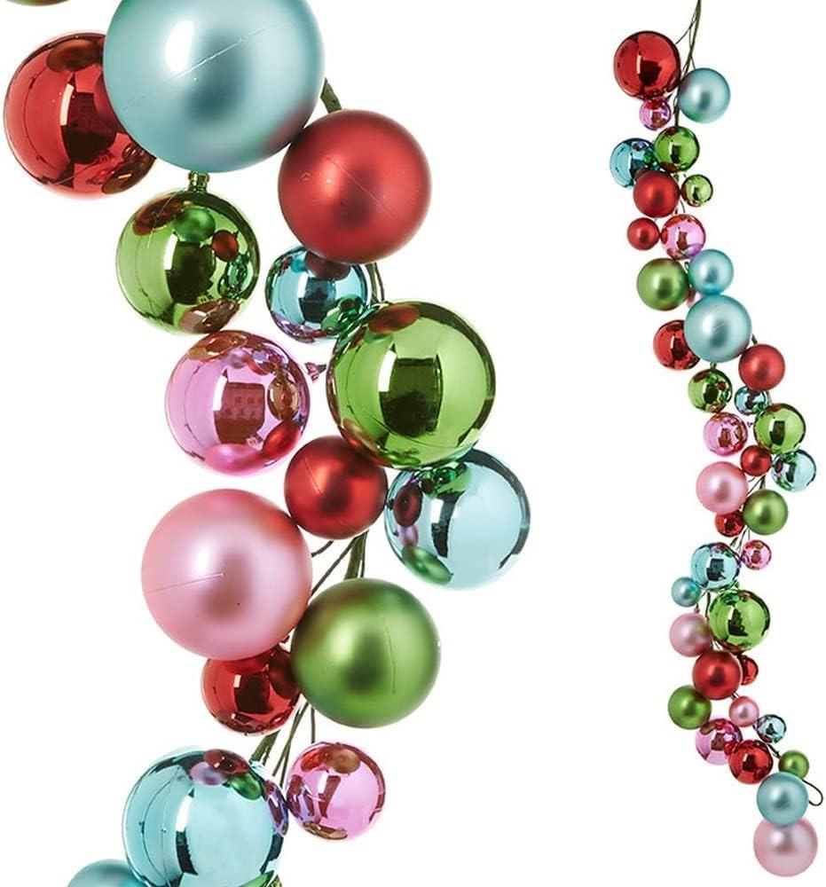 RAZ Imports - 4' Multi Color Christmas Ornament Ball Garland for Christmas Trees or Staircase