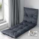 HOMBYS Floor Lounger Pillow Foldable and Tufted Design Long Floor Cushion for Yoga, Reading, Sleeping, Meditation, Elastic Band for Roll Up and Easy Storage, Machine Washable, Dark Grey, 74"x27"