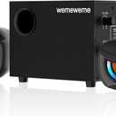 Wemeweme Computer Speakers, PC Speakers with Subwoofer, 2.1 Gaming Speakers for Desktop PC, USB Powered Wired 3.5mm Aux for Monitor, Laptop, Desk
