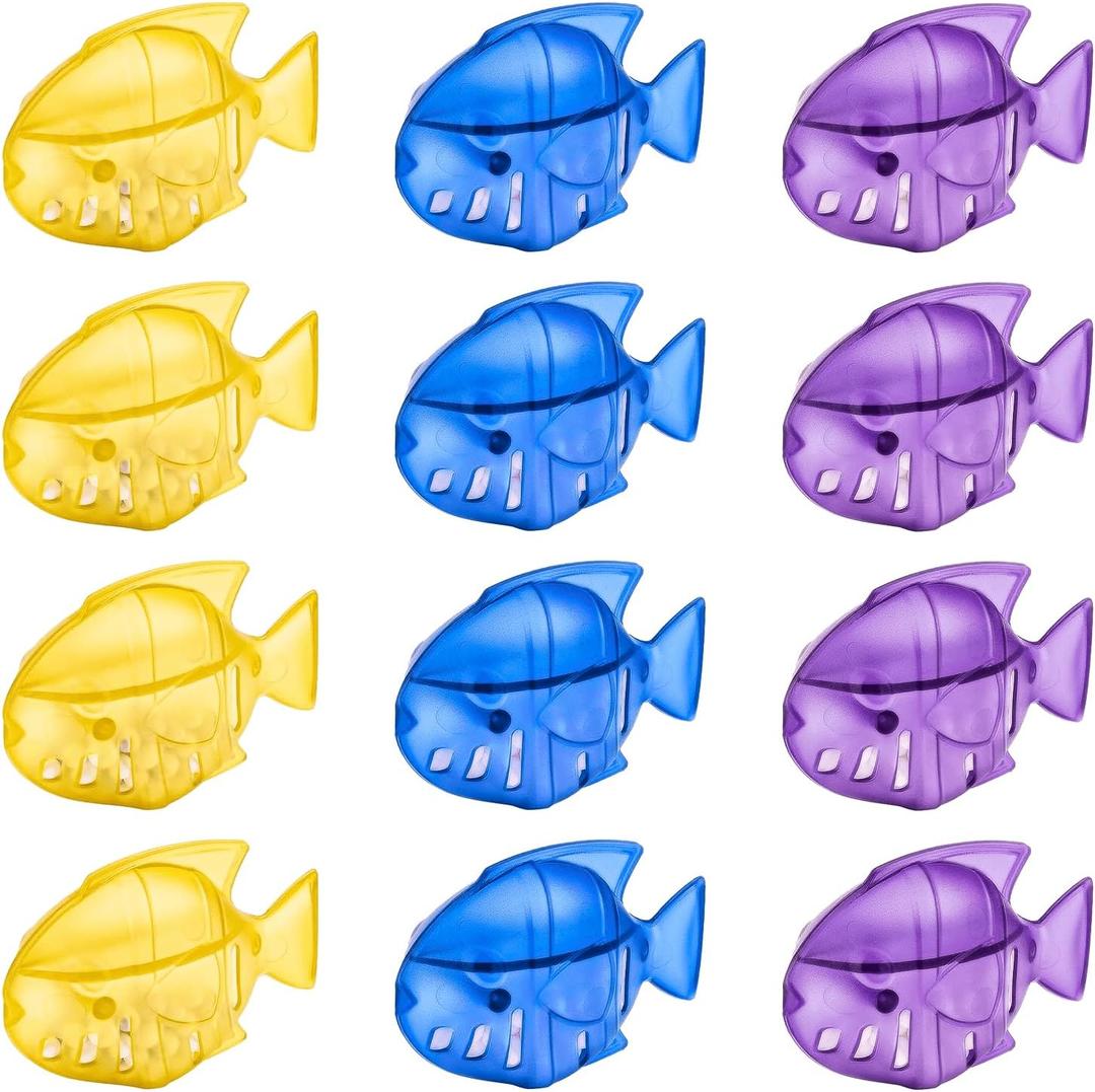 12 Pack Humidifier Cleaning Fish, Humidifier Cleaner for Most Humidifiers + Fish Tanks, Demineralization Cartridge to Purifie Water, Prevent Hard Water Build-Up, Reduce Scale to improve Humidification