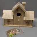 STARSWR Bird Houses for Outside,Outdoor 3 Hole Bird House Room for 3 Bird Families Bluebird Finch Cardinals Wooden Hanging Birdhouse for Garden