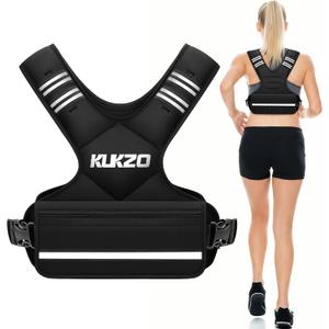 Adjustable Weighted Vest Woman Men, 6-12lb Weight Vest with 6 Ironsand Weights for Strength Training Rucking Running Walking Fitness Workout (Black)