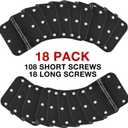 18 Pack Matte Black Door Hinges 3.5 x 3.5 Inch Interior 3 1/2 Inch Door Hinges for Doors Rounded 5/8" Radius Corners Flat Iron Hinge 3 "x 3 " Door Hardware Controls