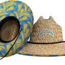 NFL Team Logo Americana Floral Lifeguard Beach Straw Sun Hat (One Size)