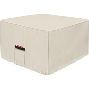 Porch Shield Fire Pit Cover - Waterproof 600D Heavy Duty Fade Resistant Square Patio Fire Pit Table Cover Beige - 40 x 40 inch