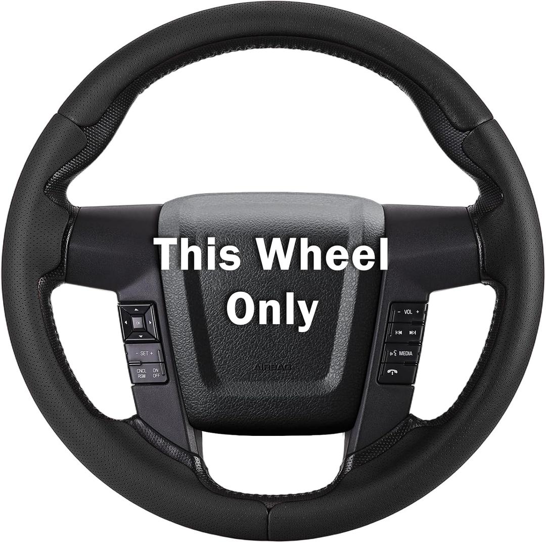 Steering Wheel Cover for Ford F150 2009-2014/ Ford Expedition 2015-2017, Car Steering Wheel Cover Protector Accessories for Ford (Black)