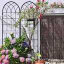 LZRS 4 Pack 71x20in Rustic Iron Arch Decoration Garden Trellis with Black Metal Coating Perfect for Supporting Climbing Plants Outdoor, Roses, Vines, Flowers, and Vegetables.
