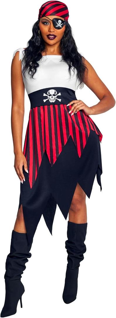 Morph Adult Pirate Costume Women Halloween Lady Pirate Outfit Cast (X-Large)