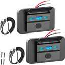 2 Pack 90W 12 Volt USB Outlet Panel Wall Mount Ouffun Dual 36W PD & QC3.0 18W Car USB Port Charger Socket with Dual 65W USB C Cable for Car Bus RV Truck