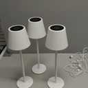 3 Pack Cordless Table Lamp, Portable Battery Operated Lamp with 3 Color Temps and Stepless Dimming, Rechargeable Table Lamp for Dinner, Desk, Cafe, Outdoor (White)