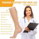 2 Pairs Sheer Compression Socks for Women - 15-20 mmHg Knee High Sheer Compression Stockings for Support Circulation Swelling Edema Work Office Travel, Beige, Large