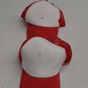 MR.R Sublimation Blanks Polyester Mesh Cap Mesh Hat Two Tone Trucker Summer Mesh Cap with Adjustable Snapback,2pcs per Pack (6 1/4-7, Red)