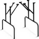 Tandefio 2 Pcs Folding Table Legs 28 Inch Banquet Foldable Table Legs Collapsible Heavy Duty Steel Furniture for Home, Kitchen, DIY or Repairs Desks (Black)