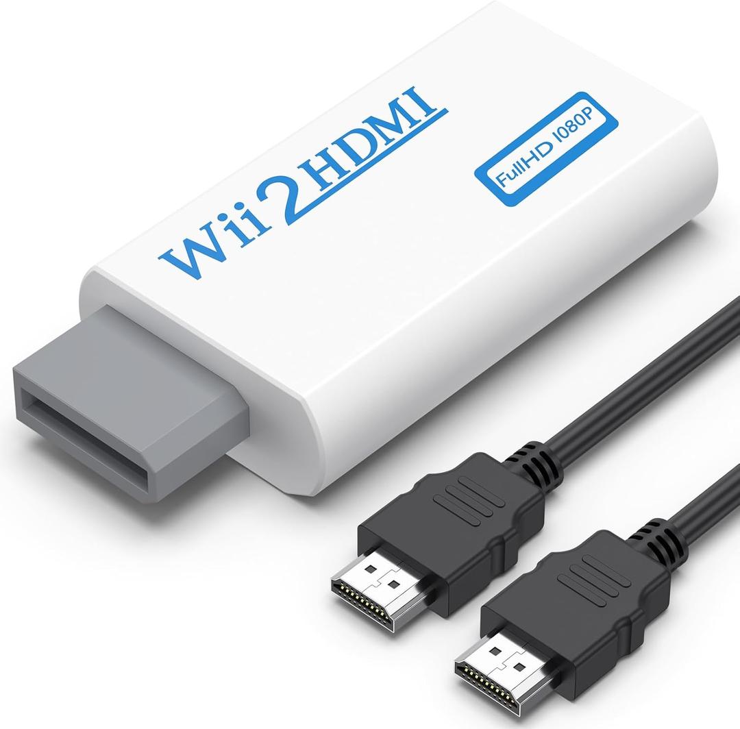 Meliya Wii to HDMI Converter, Wii to HDMI Adapter 1080P with 3.5mm Audio Jack, Compatible with Wii & Wii U, HDMI, Monitor, Display-Supports All Wii Display Modes
