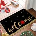 Christmas Door Mat Xmas Welcome Merry Christmas MatNon-Slip and Washable Winter Doormat Rubber Back SantaSnowflakes Door Mat Rugs for Indoor Outdoor 17x29 Inches