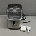 EUHOMY Nugget Ice Makers for Countertop with Ice Scoop & Basket, Self-Cleaning Sonic Pebble/Pellet Ice Maker Machine with 35lbs/24H Soft Ice for Home/Kitchen/Office, Stainless Steel, Silver