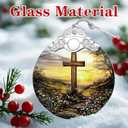 Cross Sunset Ornament  Christian Christmas Decor & Religious Christmas Ornament; Christian Home Decor (Holiday Present, Bauble Present, Christian Gifts, Religious Gifts, Gift Idea, Gift Exchange)