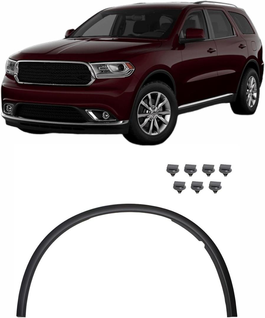 Black Plastic Front Passenger Right Side RH Hand Fender-Trim Molding Moulding Replacement for 2011-2019 Durango 57010620AF 57010620AE 57010620AD CH1291112