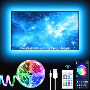 GIPOYENT TV LED Lights, 13.1Ft LED Lights for 40-65 Inch, TV Behind with Bluetooth Function - RGB Color Changing Light Strip for Home Theater(13.1ft)