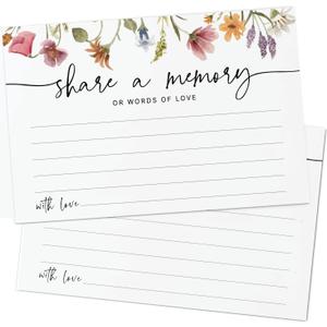 GardenCity Share a Memory Card - 50 Pack, Share a Memory Cards for Celebration of Life, Funeral, Memorial, Birthday, Graduation, Bridal Shower, 4 x 6", Wildflower