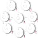 Ecoey Hardwired Smoke Detector Interconnectable UP to 12 Units, Smoke Detector 10 Year with Replaceable 9V Backup Battery, Fire Alarms Smoke Detectors with Photoelectric Sensor, 8 Packs