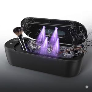 Ultrasonic Jewelry Cleaner, 48KHz Ultrasonic Cleaner Machine with Digital Timer, Dual Cleaning Modes, 304 Stainless Steel Tank for Jewelry, Eyeglasses, Rings, Retainers, Dentures Black