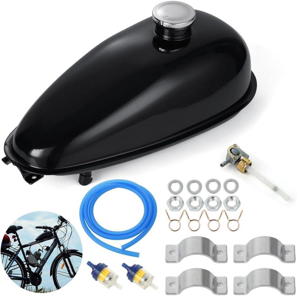 Yeesport Motorized Bike Fuel Tank, 4L/1 Gal, Fits 49CC-80CC Bikes, Easy Install, Includes Tank Cap & Switch Valve, Black Yeesport Motorized Bike Fuel Tank, 4L/1 Gal, Fits 49CC-80CC Bikes, Easy Install, Includes Tank Cap & Switch Valve, Black
