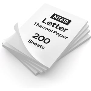 iDPRT US Letter 8.5X11 inch Thermal Paper 200 Sheets, Compatible with Model MT610 Portable Thermal Printer, Achieve Continuous File Printing, Thermal Paper for iDPRT/HPRT/PRT Printer