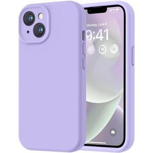 LOVE 3000 Designed for iPhone 14 Case, Premium Silicone with [Soft Anti-Scratch Microfiber Lining] Shockproof Protective Phone Case for Men Women Girls 6.1", Light Purple