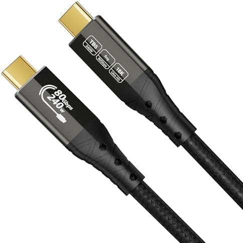 ZIKNYDO USB 4 for Thunderbolt 5 Cable, USB C 80Gbps Data Transfer, 120Gbps Bandwidth for 16K/Dual 8K Displays, PD3.1 240W Charging-1.6FT/0.5m, for Thunderbolt 4, SSD, MacBook M4 Pro/Max, Docking, eGPU