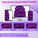 Pastel Dark Purple Wavy Bob Wig for Women, Short Shoulder Length Synthetic Wig with Bangs, Matte Natural Realistic Look Lightweight Hairpiece, Purple Color for Daily Wear & Cosplay Costume