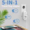 2 Pack European Travel Plug Adapter with USB C, CHUAFIUR International Power Adapter for Italy Spain France Germany, American to European Travel Must Haves - to Most Europe EU (Type C)