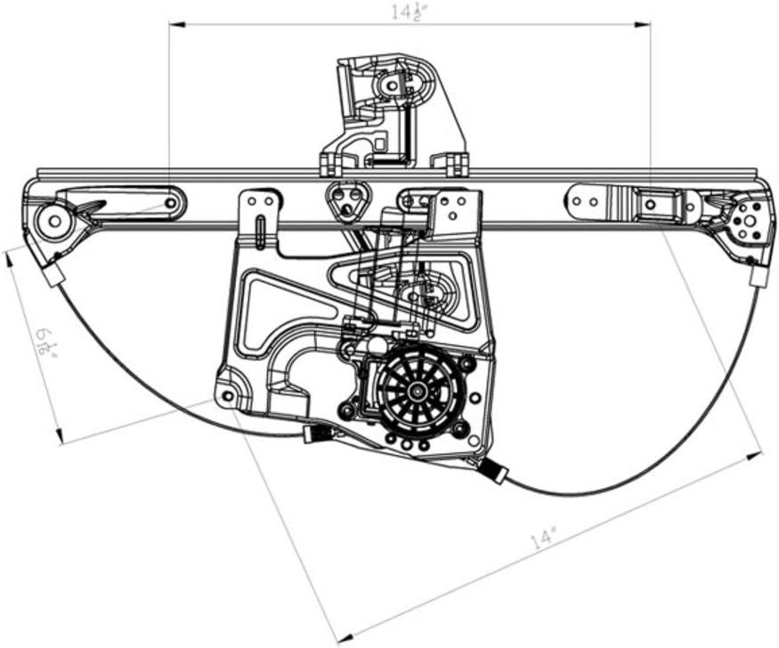 TYC 660423 Cadillac Deville Front Right Replacement Window Regulator