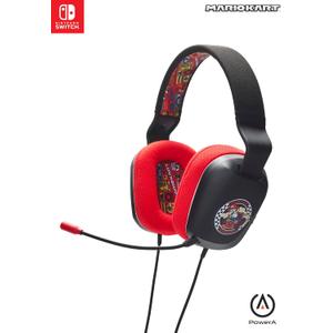 PowerA Wired Stereo Headset for Nintendo Switch and Switch 2 - Mario Kart Rivals, 3.5 mm, Wired, Stereo, Officially Licensed (Black, Red)
