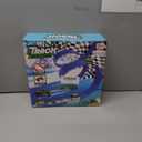 16 Ft Flexible Car Race Track, Flex Ramp with 12 Suction Cups, Compatible with Hot Wheels and Diecast 1/64th Cars, Double Tracks Long Rolls Up Portable Racetrack (Blue)