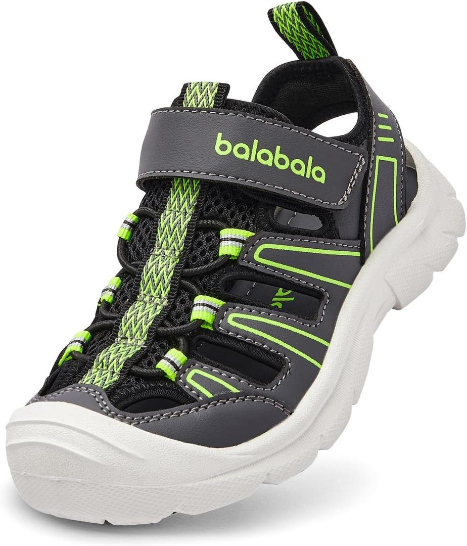 Balabala Kids Sandals Boys Sandals Girls Sandalsr Beaches Sandals Outdoor Sports Sandals Non-slip Summe Athletic Sandals (13 Little Kid, Dark Grey)