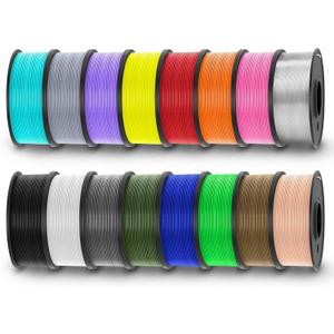 PETG 3D Printer Filament Bundle - Strong Toughness, 250g x 16 Pack