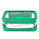 'FLAWLESS' Clear/Green Cosmetic Case (8in. x 6in)