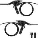 Brake Levers for Electric Bike or E Scooter, Brake Lever Handle Bar Grips 2 Wires Left & Right Bike Replacement Parts (1 Pair), 1.2m Cable Length