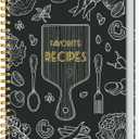 LuBudingJoy Blank Recipe Notebook to Write in Your Own Recipes, Full Page Sprial Hardcover Personal Recipe Organise, Recipe Journal Hold 140 Recipes (Black) (8.5" x 11")