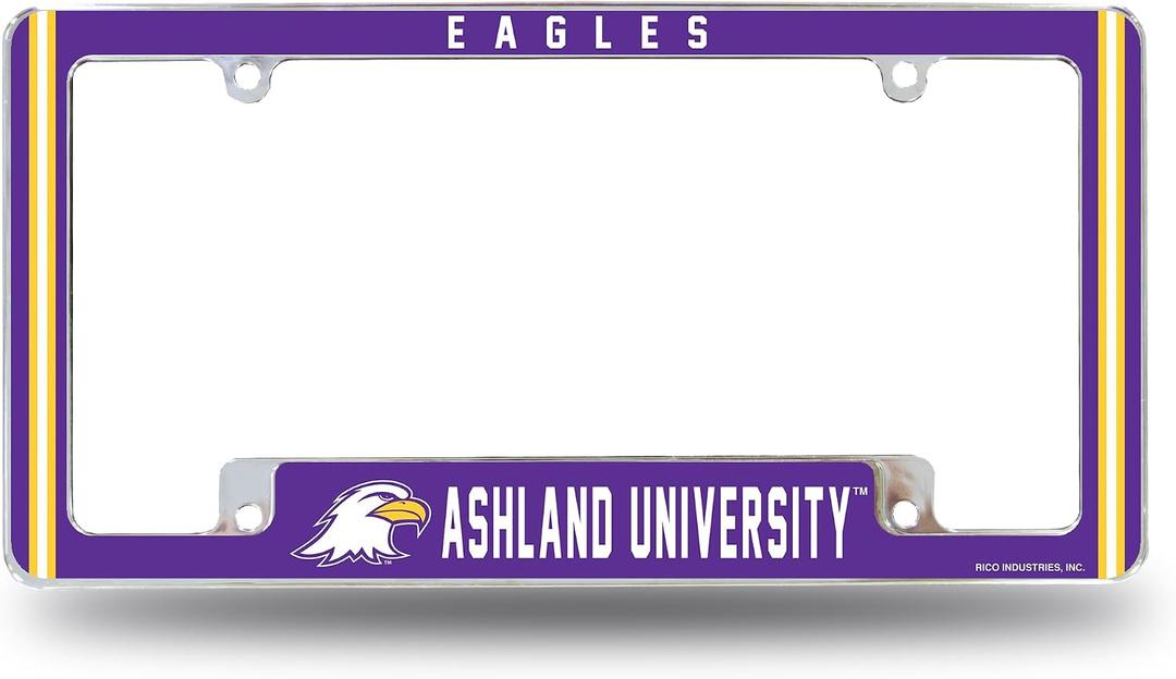 Rico Industries NCAA Standard 12" x 6" Chrome All Over Automotive License Plate Frame for Car/Truck/SUV (L-M Schools)