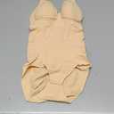 SHAPERX Women's Shapewear Tummy Control Bodysuit with Removable Pads Seamless Sculpting Mid Thigh Body Shaper (Beige (Brief), S/M )