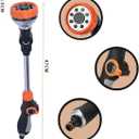 Watering Wand for Garden Hose (18.5") - Heavy Duty Stainless Steel Sprayer Nozzle Wand with 8 Patterns Water Flow, Adjustable 180 Rotating Head for Plant Care | Sprinkler Wand with Thumb Flow Control