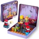 49PCS Mini Magnetic Blocks, with Iron Box, Travel Magnet Building Blocks for Toddlers, Magnetic Building Toys with Portable Iron Box STEM Educational Magnet Toys for Kids Ages 3-8 Boys Girls