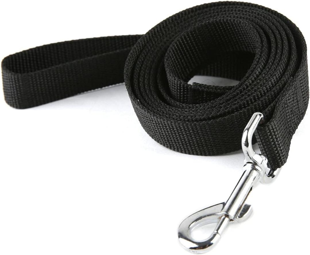Nylon Dog Training Leash, Traction Rope, 5 Feet Long (1'' x 5 FT, Black)