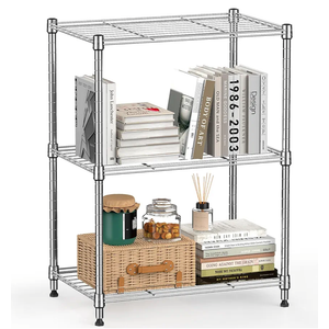 450 lbs Wire Storage Shelving 3-Tier Utility Shelving Unit Steel Organizer Wire Rack for Home,Kitchen,Office,Chrome(11.8" D x 17.7" W x 26.4" H)