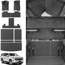Thinzyou Floor Mats Compatible with 2022-2025 Chevrolet Tahoe GMC Yukon Trunk Mat Cargo Liner TPE Back Seat Cover Protector 2024 Chevy Tahoe 7 Seats Accessories (Trunk Mat+Backrest Mats+Floor Mats)